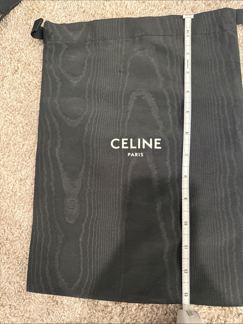 Celine Black Drawstring Logo Dust Bag - Picture 3 of 3